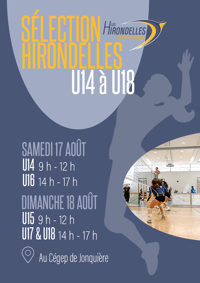 Sélection Équipes Hirondelles 2024/2025 - Club de Volleyball Saguenay